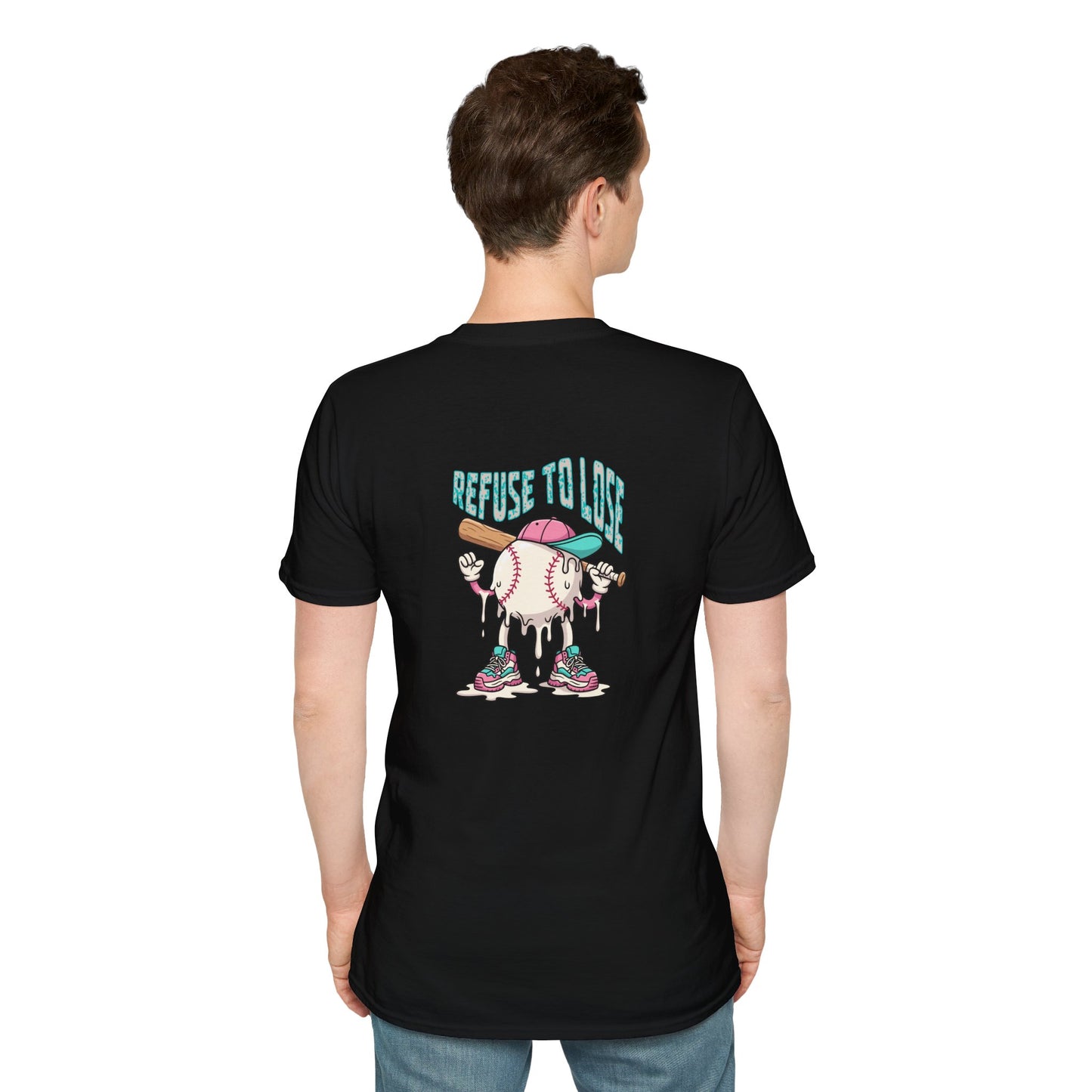 Refuse to Lose Baseball Graphic T-Shirt — Retro Melting Ball Design