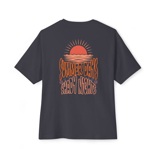 Boxy Tee — "Summer Days, Shady Nights" Sunset