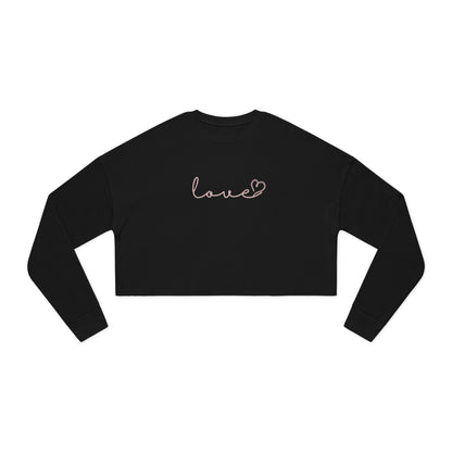 Love Script Cropped Women's Sweatshirt