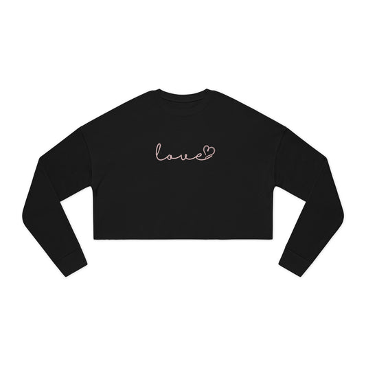 Love Script Cropped Women's Sweatshirt