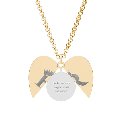 Limited Edition: Calgary Royals Baseball Mom - Engraved Hidden Message Heart Necklace
