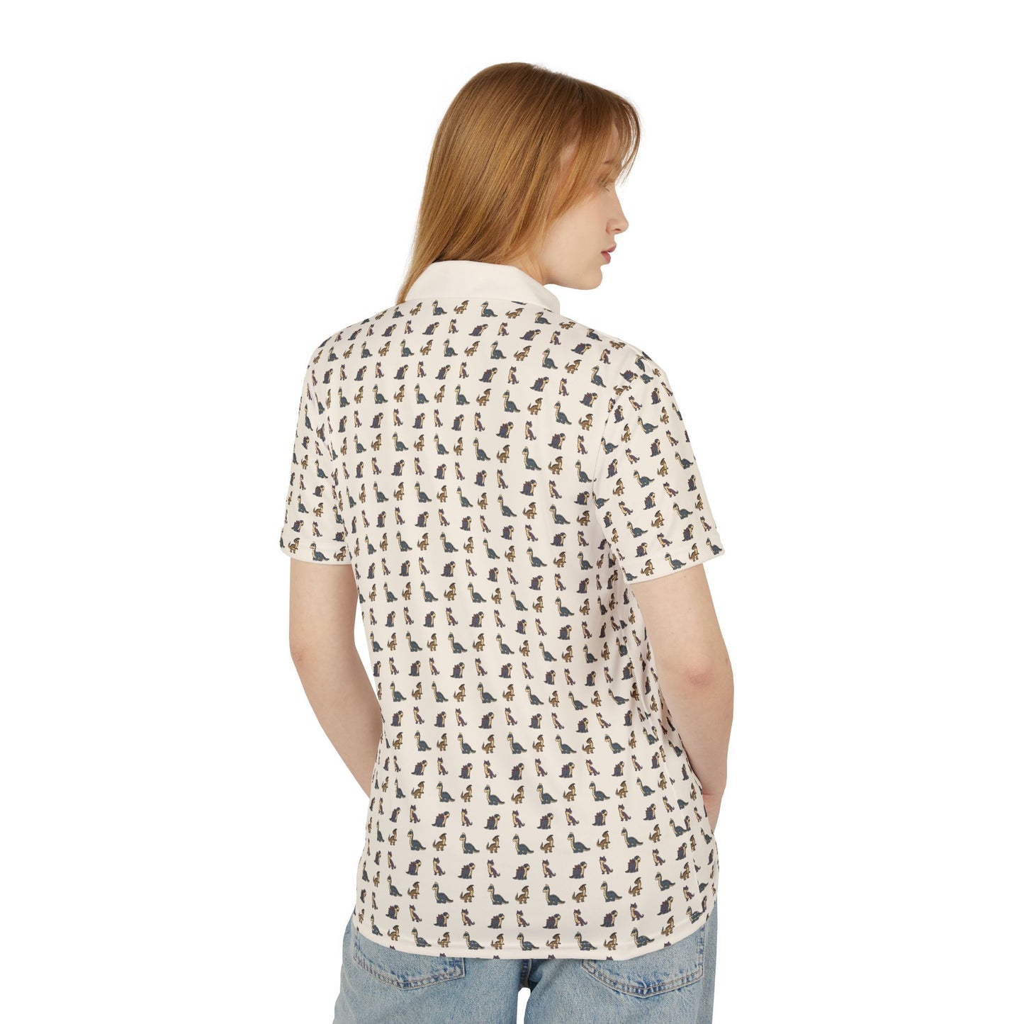 Dinosaur Cartoon Pattern Golf Polo Shirt