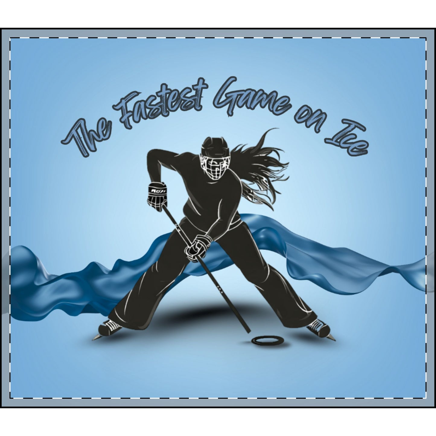 The Fastest Game on Ice Velveteen Plush Blanket - Blue Ribbon