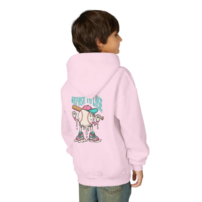 Youth Hoodie – “Refuse to Lose” Melting Baseball Graphic Hoodie