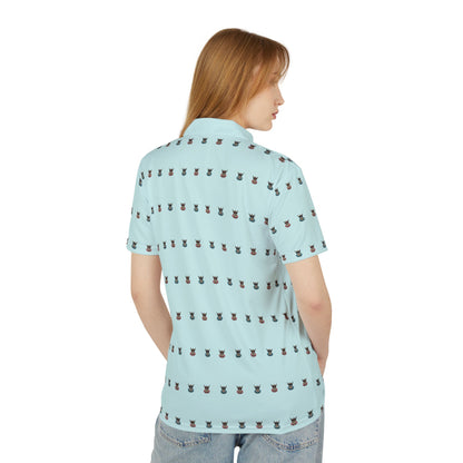 Highland Cow Pool Floatie Pattern Golf Polo Shirt