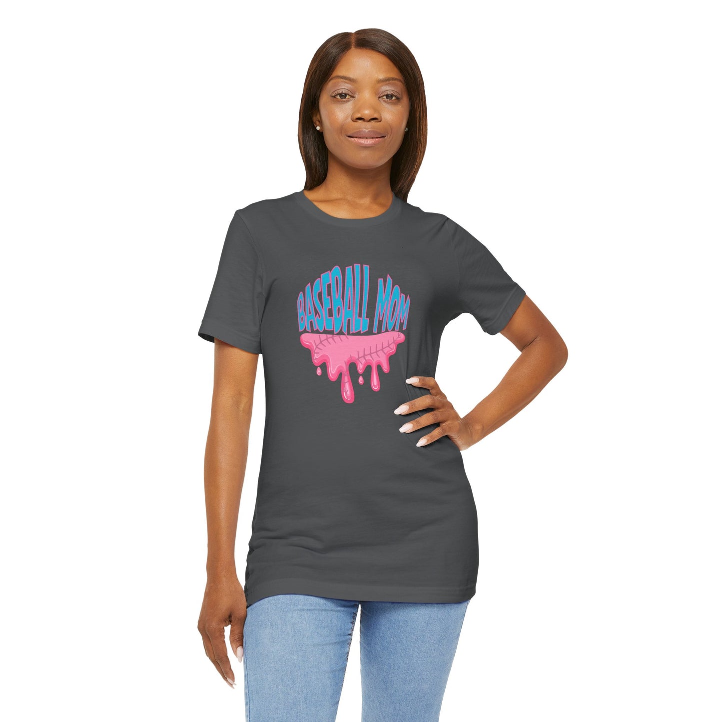 Baseball Mom Bubblegum Drip T-Shirt — Unisex fit