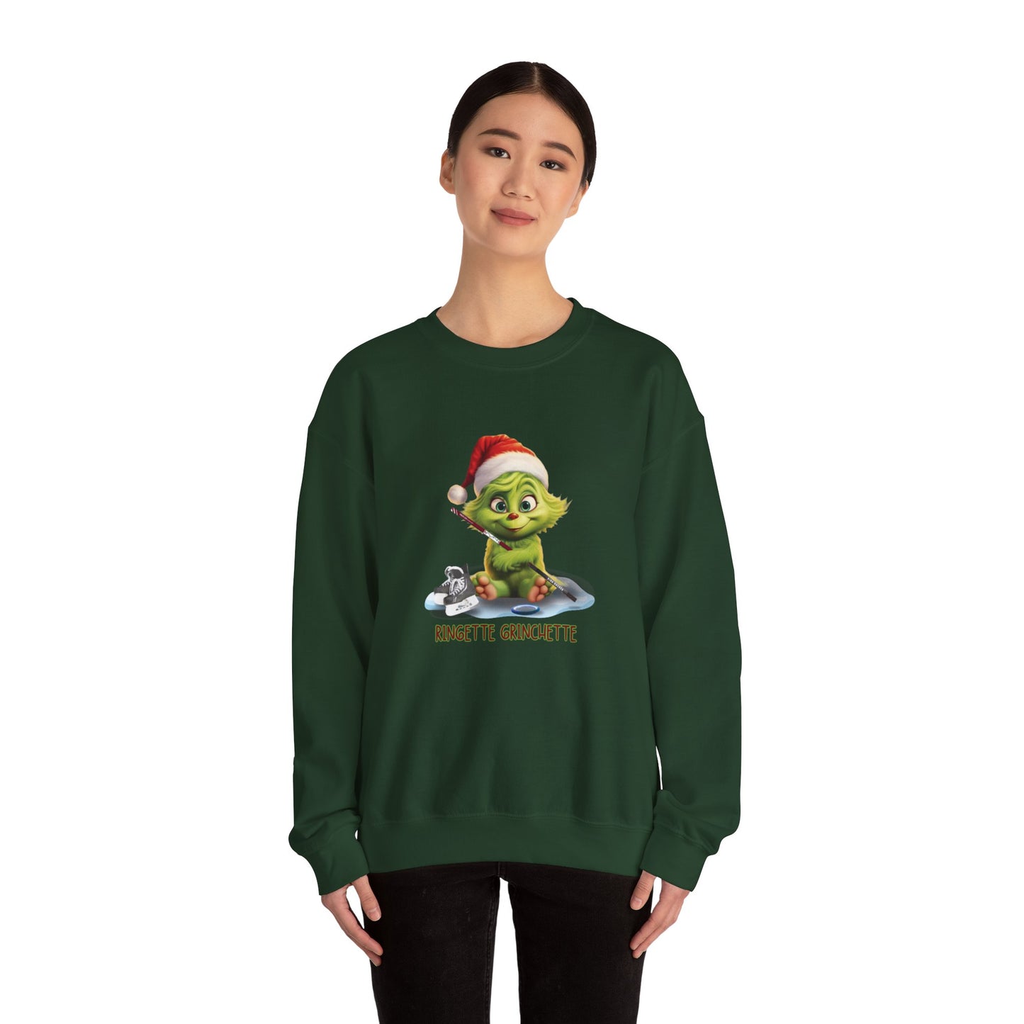 Ringette Grinchette Crewneck Christmas Sweatshirt | Cute Christmas Sweatershirt