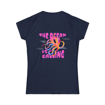 The Ocean Is Calling Women's Tee — Colorful Octopus T-Shirt