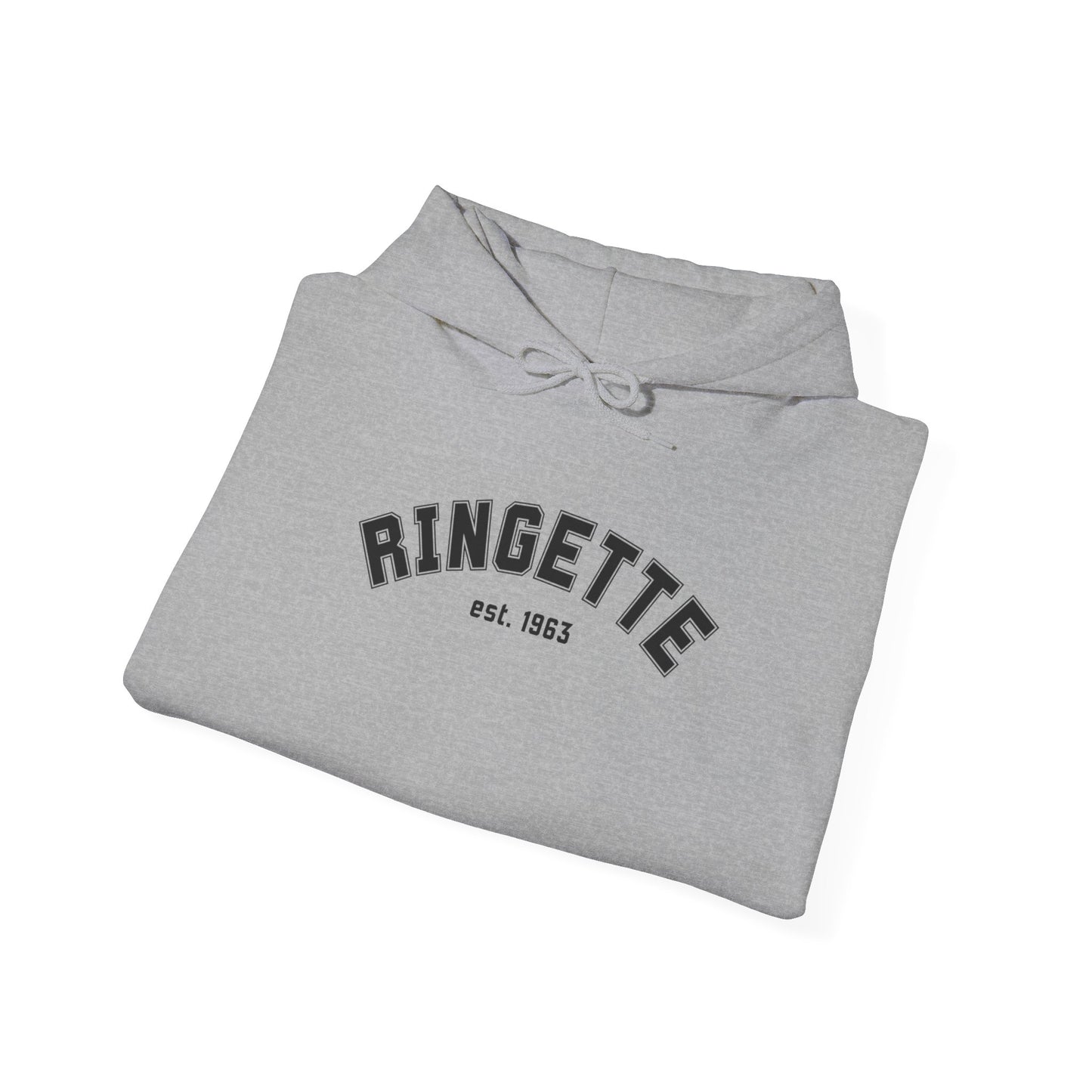 Ringette est 1963 - Varsity Arch Logo Adult Hoodie