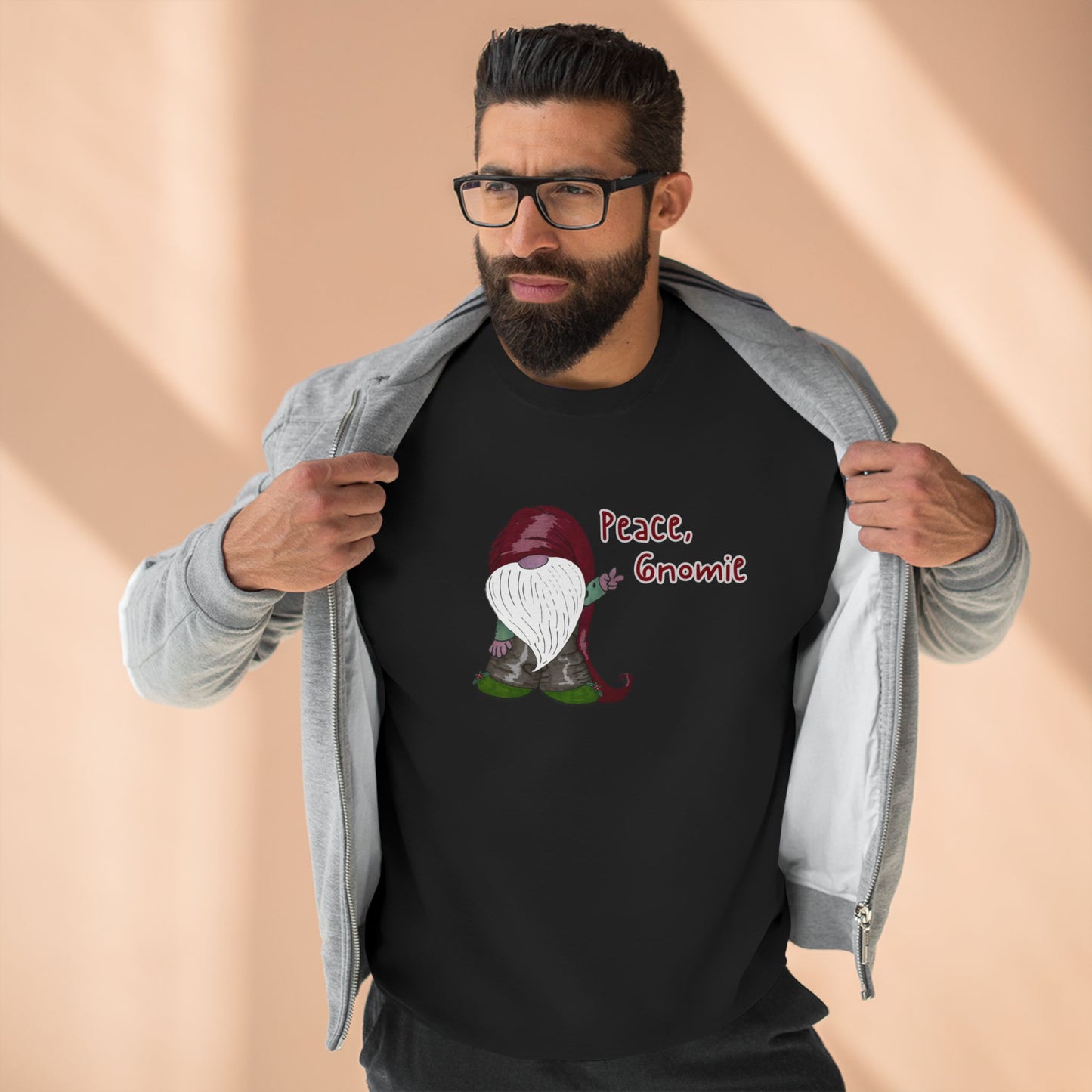 Peace Gnomie Christmas Gnome Sweatshirt | Funny Holiday Sweatshirt