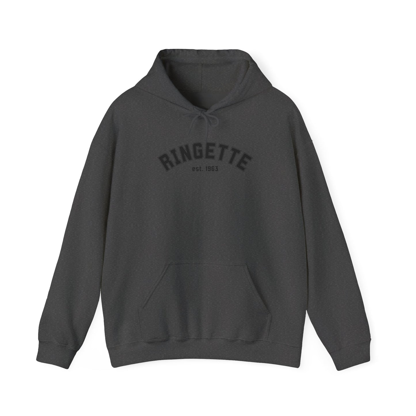 Ringette est 1963 - Varsity Arch Logo Adult Hoodie