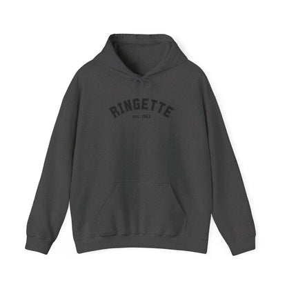 Ringette est 1963 - Varsity Arch Logo Adult Hoodie