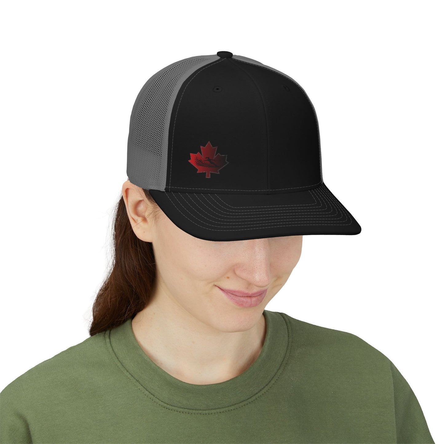 Female Waterskier Maple Leaf Snapback Trucker Cap