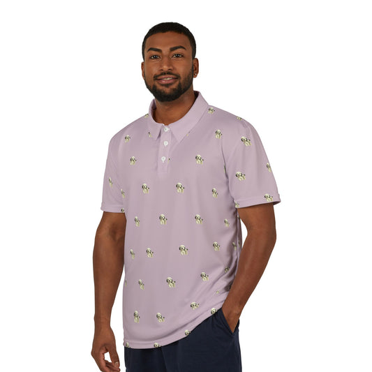 Double Doggo Pattern Golf Polo Shirt