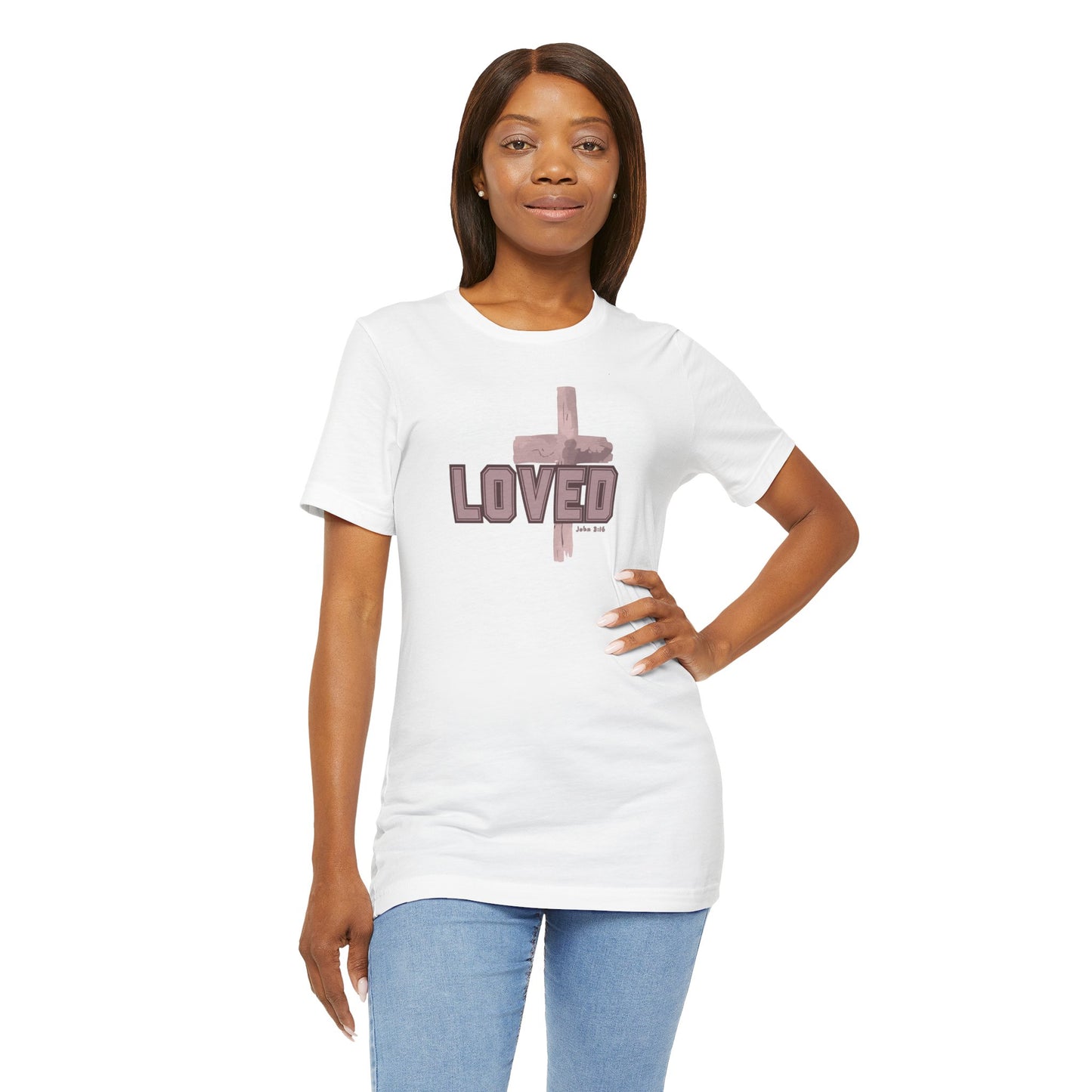 Loved John 3:16 Cross Unisex Tee