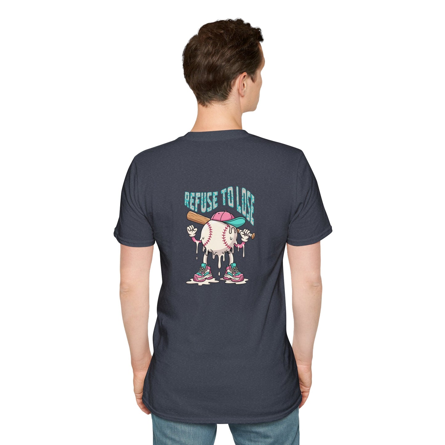 Refuse to Lose Baseball Graphic T-Shirt — Retro Melting Ball Design