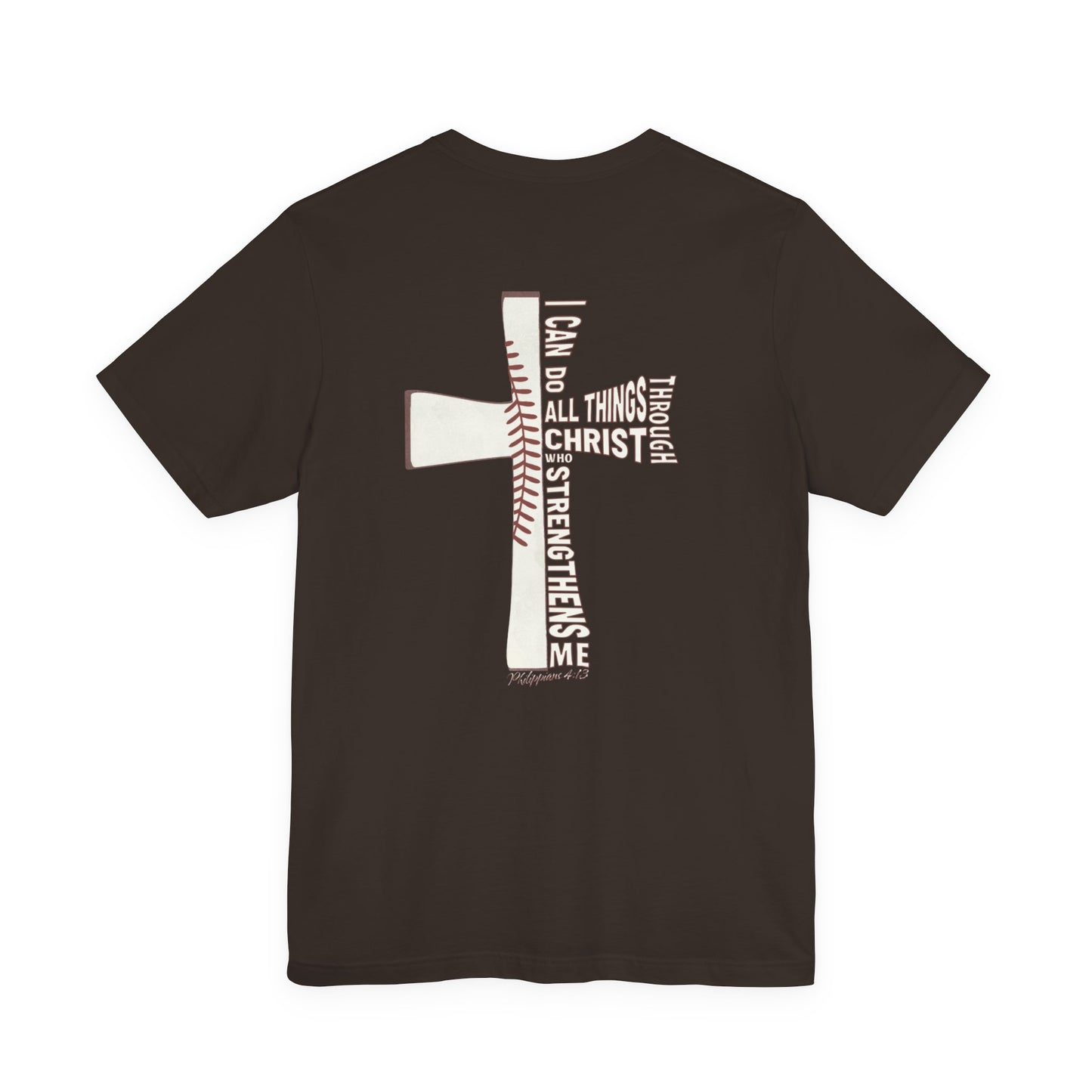 Philippians 4:13 Baseball Cross Unisex T-Shirt — "I Can Do All Things Through Christ"