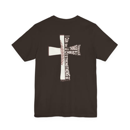 Philippians 4:13 Baseball Cross Unisex T-Shirt — "I Can Do All Things Through Christ"
