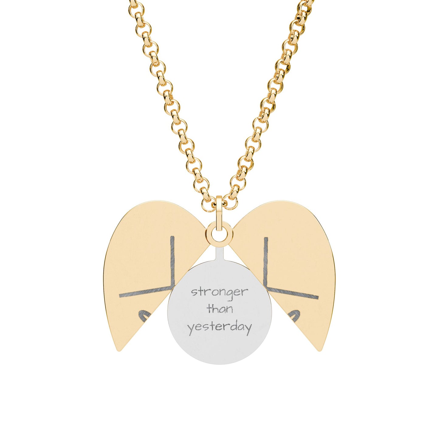 Ringette - Stronger than Yesterday - Hidden Message Heart Locket Necklace