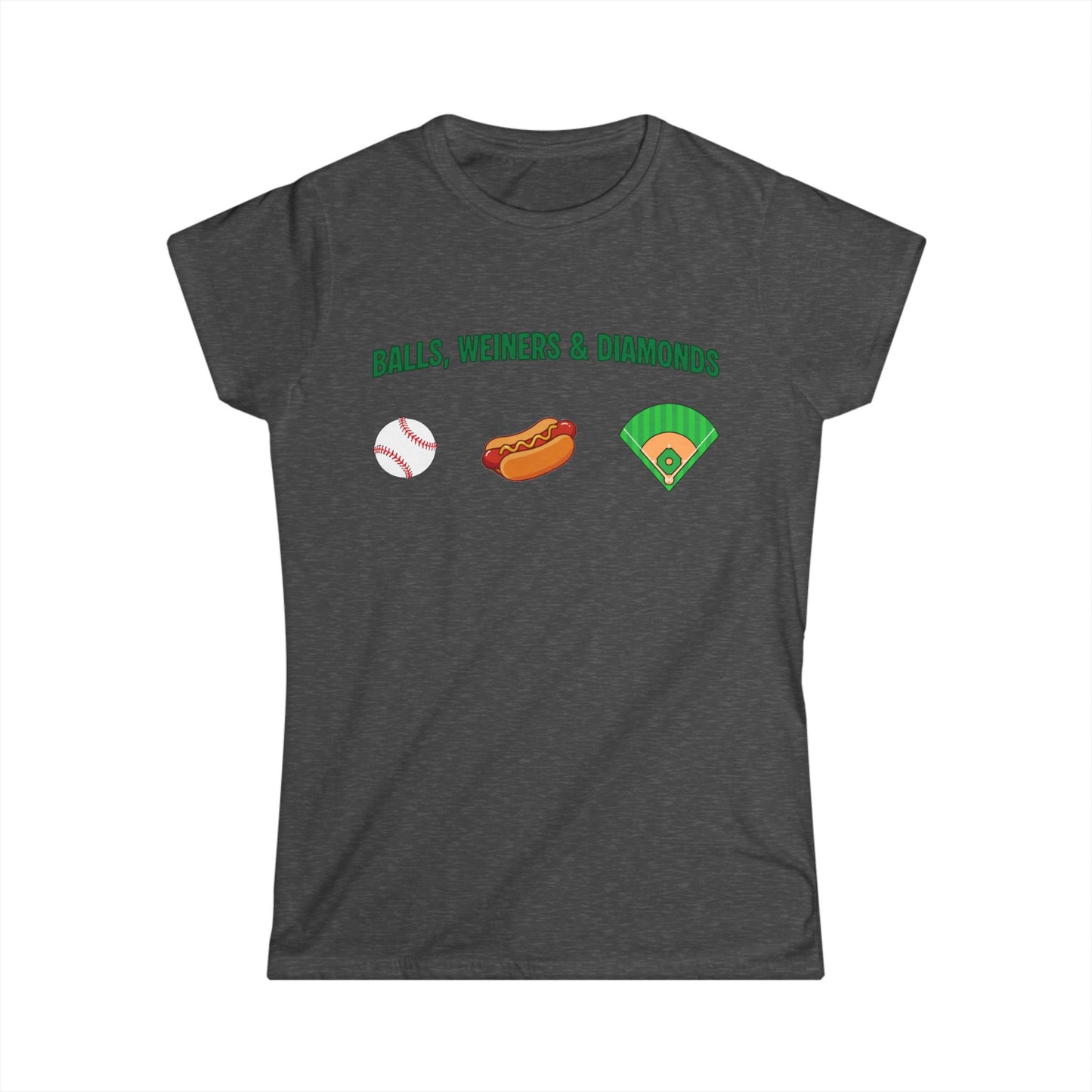 Baseball 'Balls, Weiners & Diamonds' Women's Tee