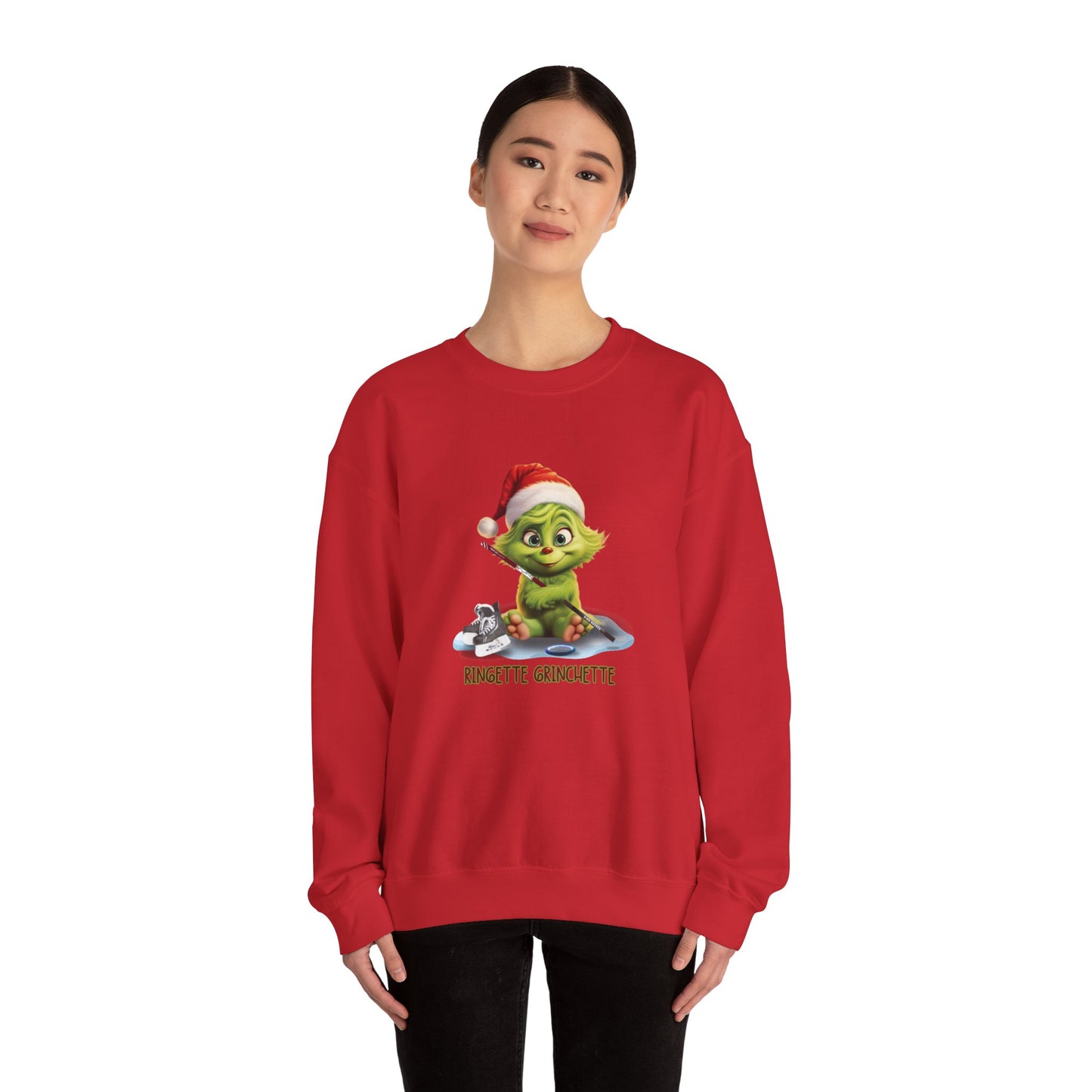 Ringette Grinchette Crewneck Christmas Sweatshirt | Cute Christmas Sweatershirt