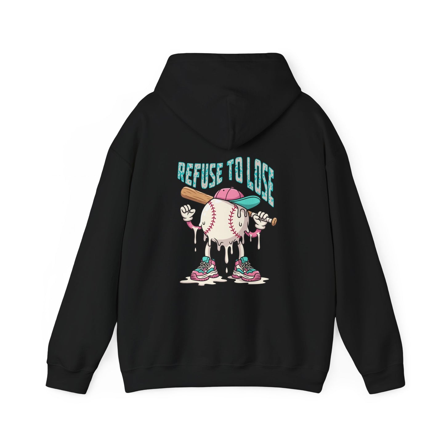 Adult Hoodie — “Refuse to Lose” Melting Baseball Graphic Hoodie