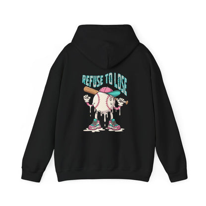 Adult Hoodie — “Refuse to Lose” Melting Baseball Graphic Hoodie