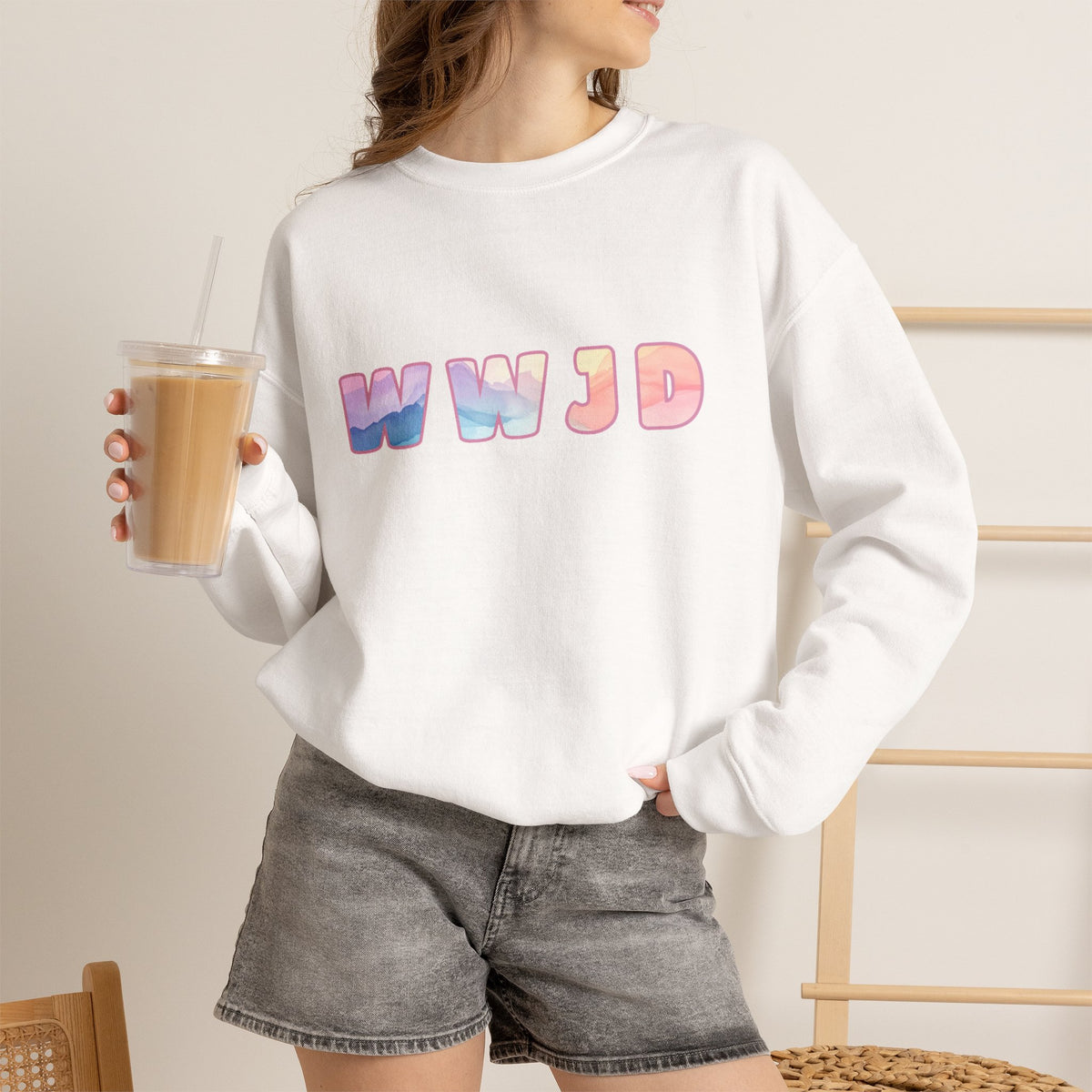 WWJD / HWLF Pastel Sunset Crewneck Sweatshirt