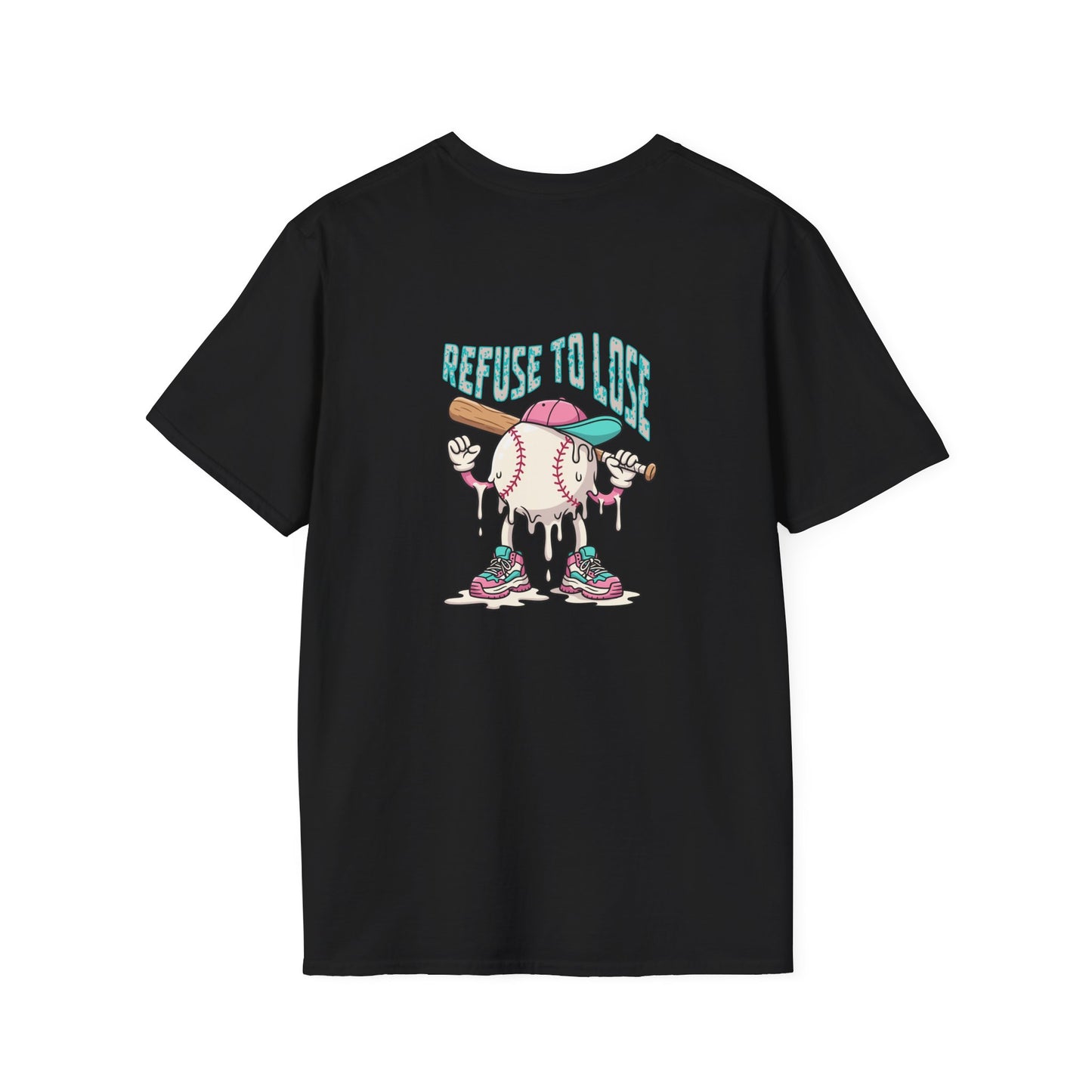 Refuse to Lose Baseball Graphic T-Shirt — Retro Melting Ball Design
