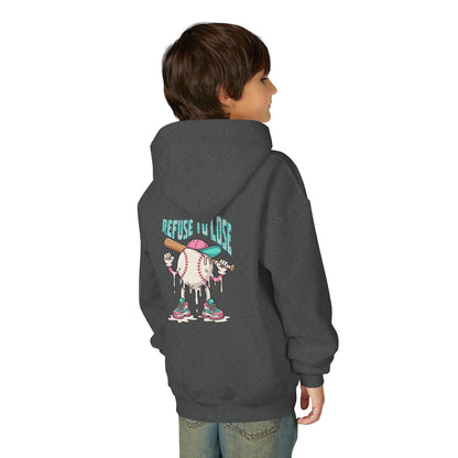 Youth Hoodie – “Refuse to Lose” Melting Baseball Graphic Hoodie