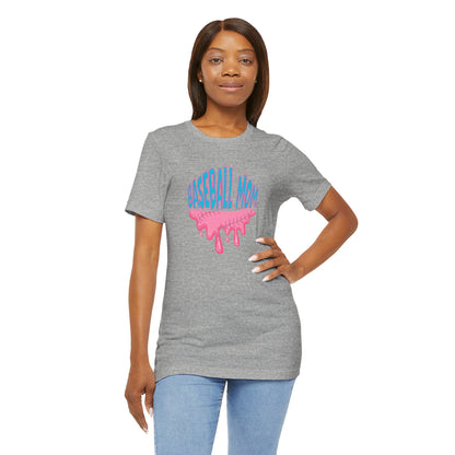 Baseball Mom Bubblegum Drip T-Shirt — Unisex fit