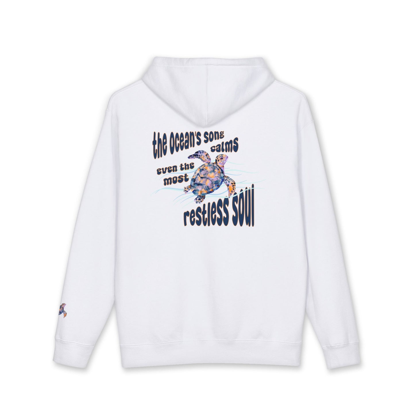 'The Ocean's Song Calms Even The Most Restless Soul' - Sea Turtle Graphic Hoodie