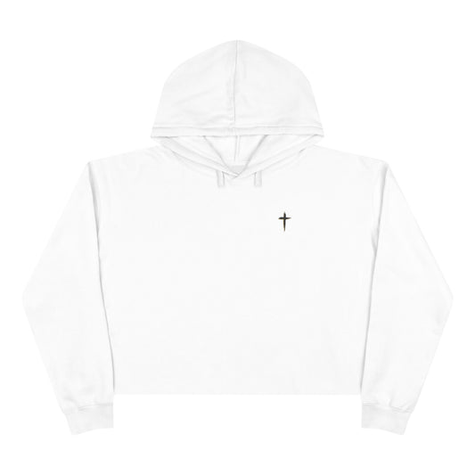 Crop Hoodie — 'Pray on it, Pray over it, Pray through it'