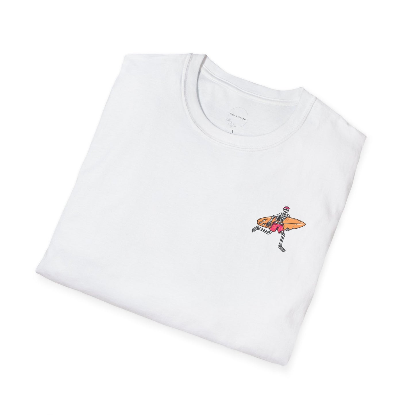 Skeleton Surfer, "Life's a Wave Catch It" Unisex T-Shirt
