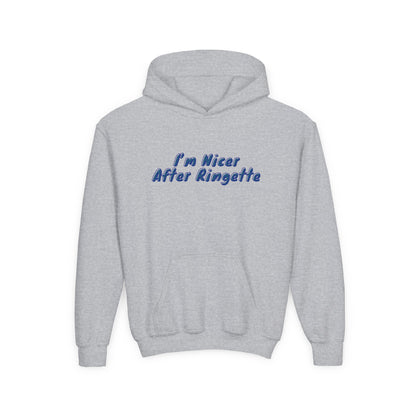 Nicer After Ringette Hoodie | Youth Hooded Sweatshirt