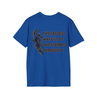 "The Fastest Way Out of the Storm Is Through It" - Men's Bison Inspirational Tee
