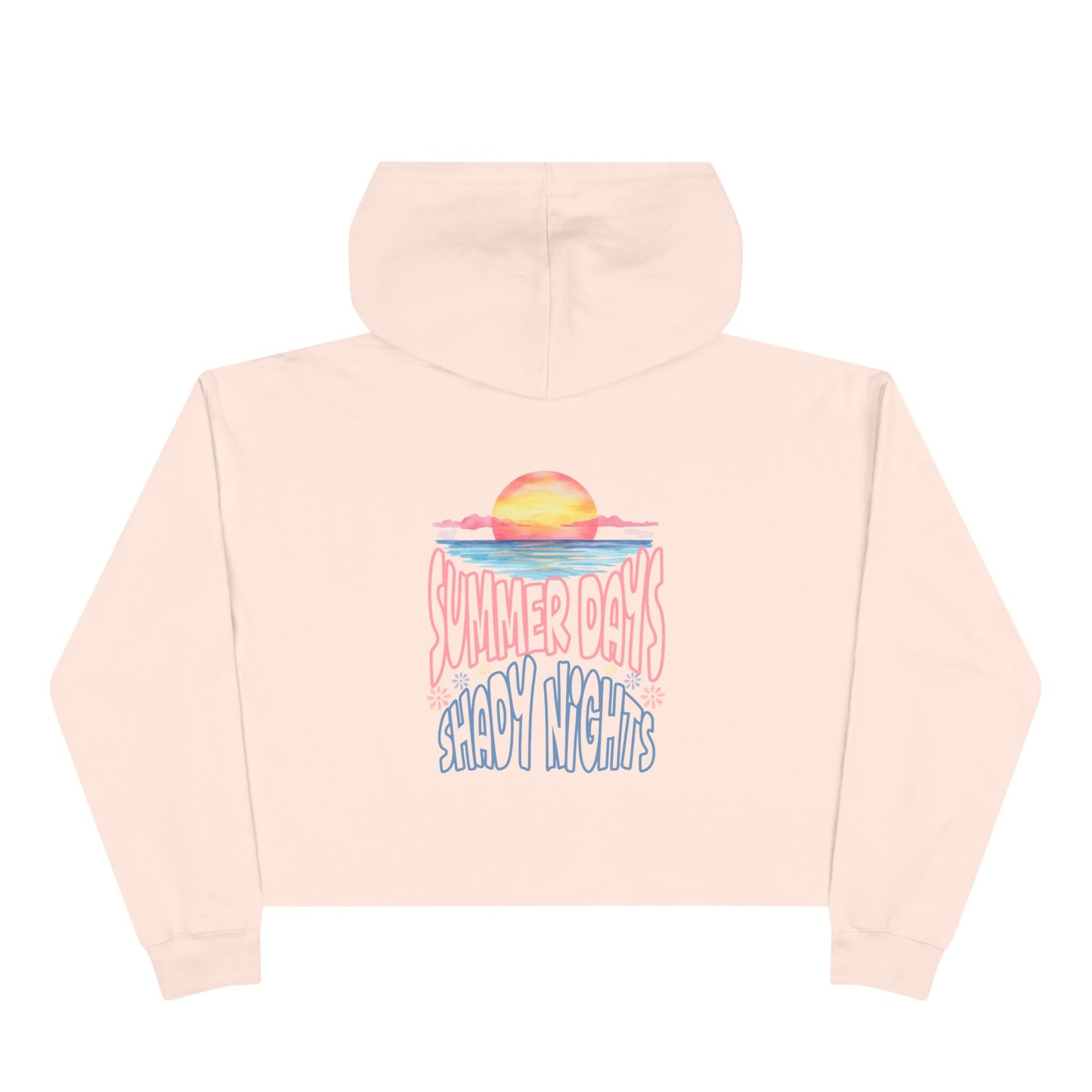 Crop Hoodie — "Summer Days, Shady Nights" Sunset