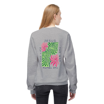 Jesus - The Way, The Truth, The Life  Floral Crewneck Sweatshirt