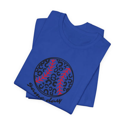 Game Day - Leopard Print Baseball/Softball - Unisex Style Jersey Short Sleeve Tee
