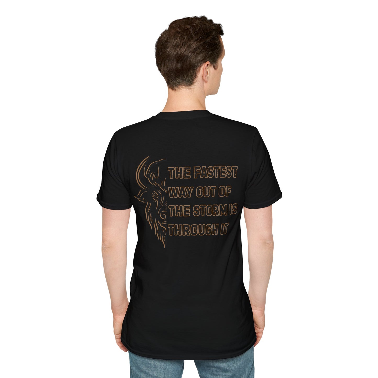 "The Fastest Way Out of the Storm Is Through It" - Men's Bison Inspirational Tee