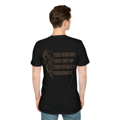 "The Fastest Way Out of the Storm Is Through It" - Men's Bison Inspirational Tee