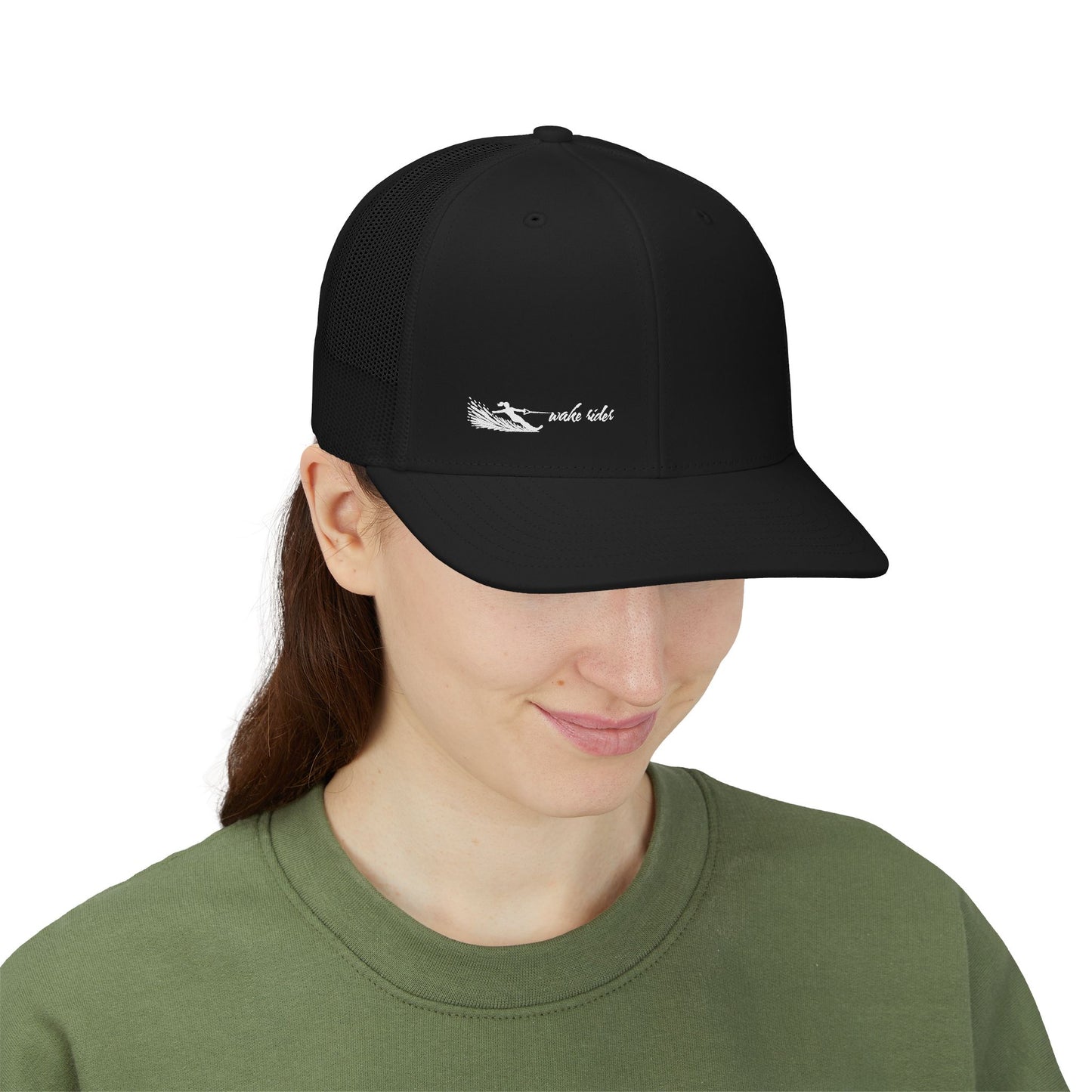 Wake Rider - Female Waterskier Trucker Cap — Minimal Surf Logo 'make this'