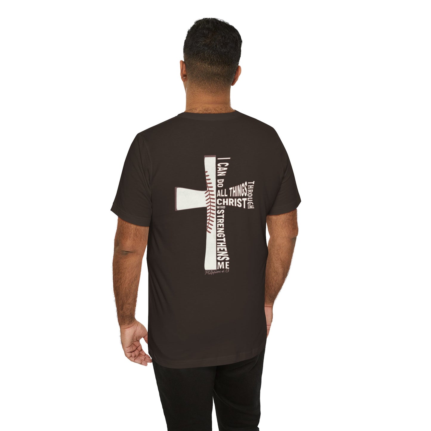 Philippians 4:13 Baseball Cross Unisex T-Shirt — "I Can Do All Things Through Christ"
