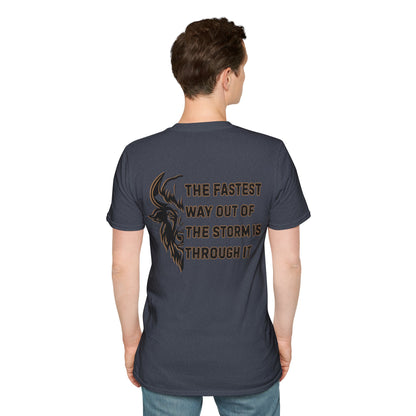 "The Fastest Way Out of the Storm Is Through It" - Men's Bison Inspirational Tee