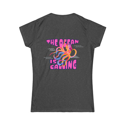The Ocean Is Calling Women's Tee — Colorful Octopus T-Shirt