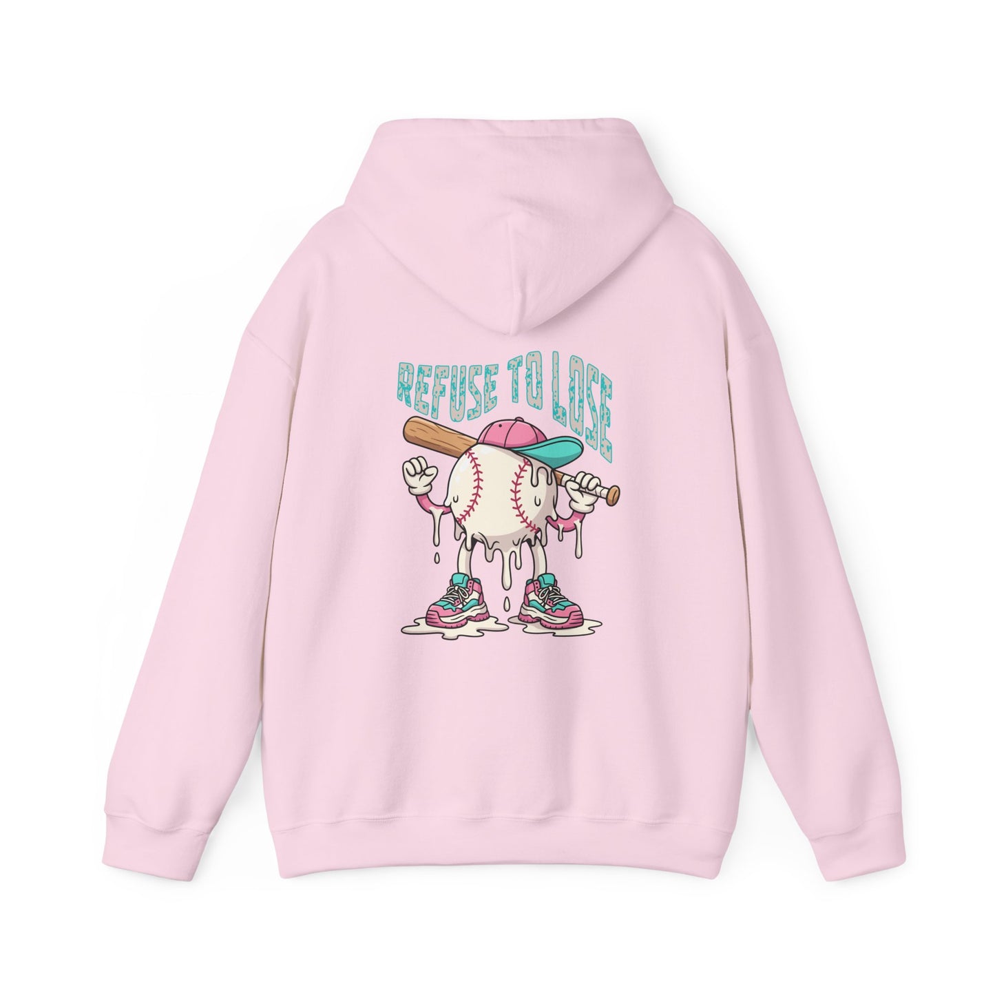 Adult Hoodie — “Refuse to Lose” Melting Baseball Graphic Hoodie