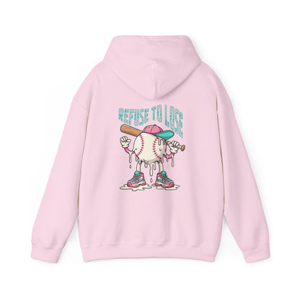 Adult Hoodie — “Refuse to Lose” Melting Baseball Graphic Hoodie