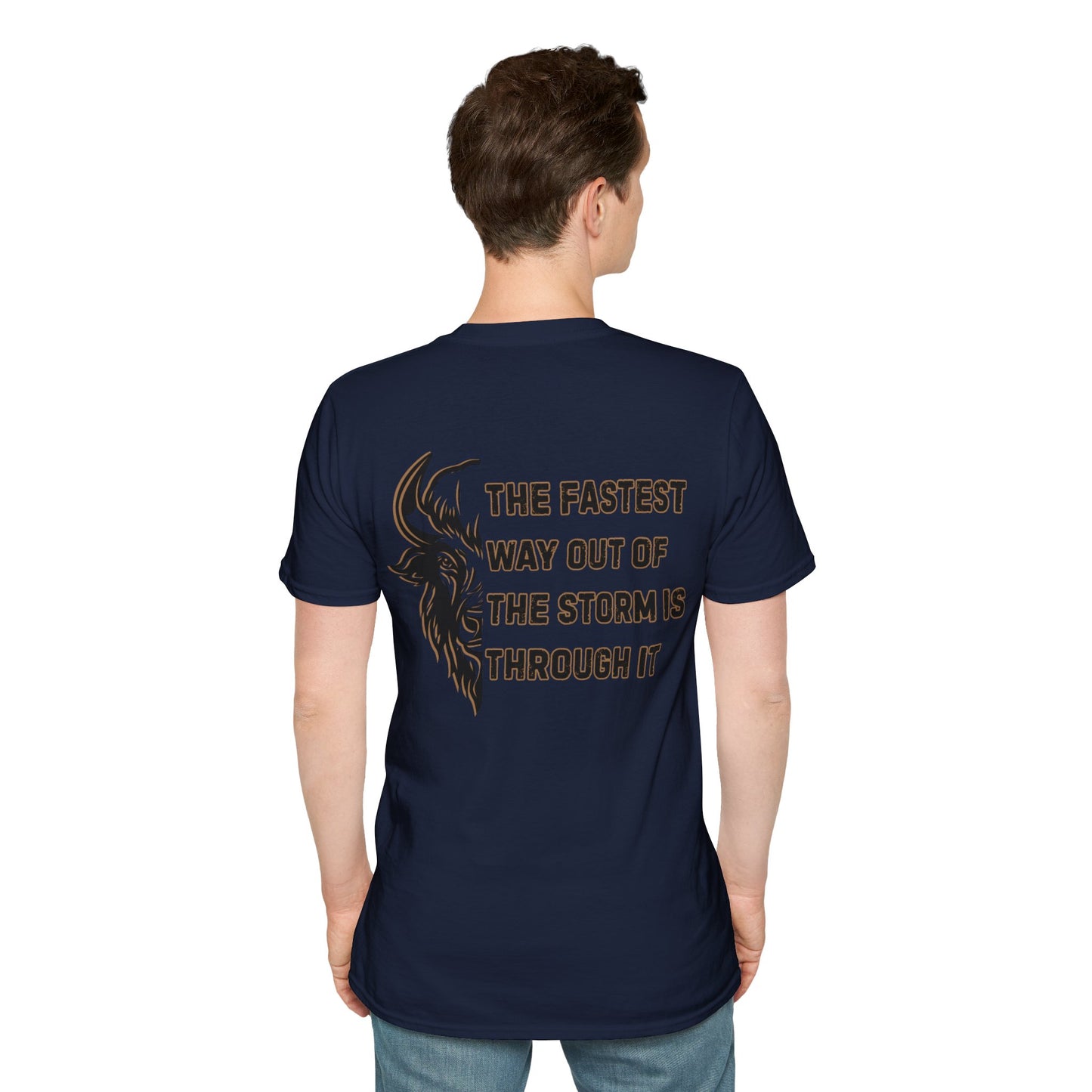 "The Fastest Way Out of the Storm Is Through It" - Men's Bison Inspirational Tee