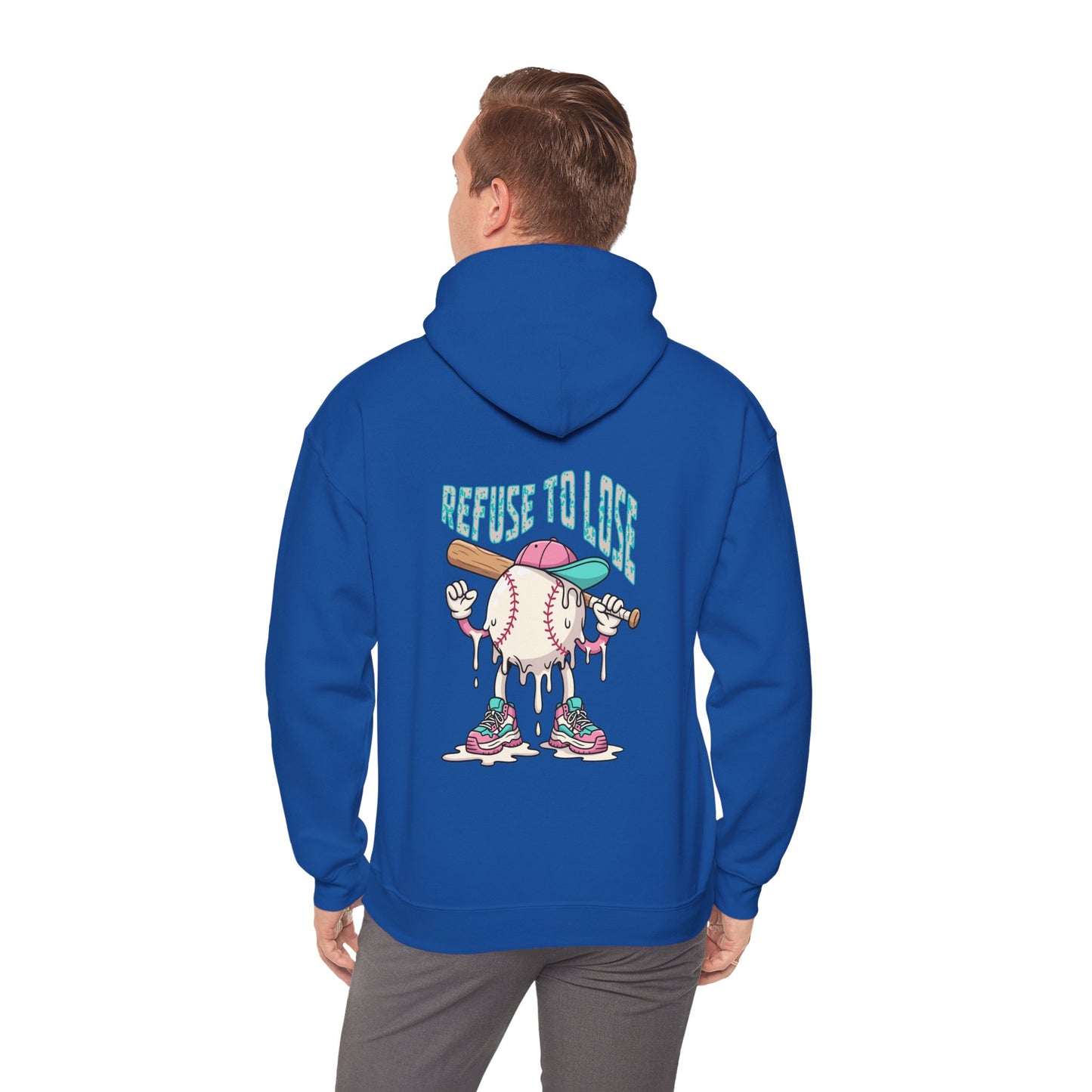 Adult Hoodie — “Refuse to Lose” Melting Baseball Graphic Hoodie