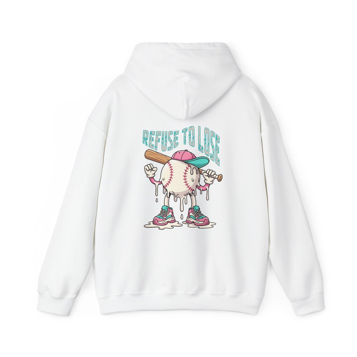 Adult Hoodie — “Refuse to Lose” Melting Baseball Graphic Hoodie